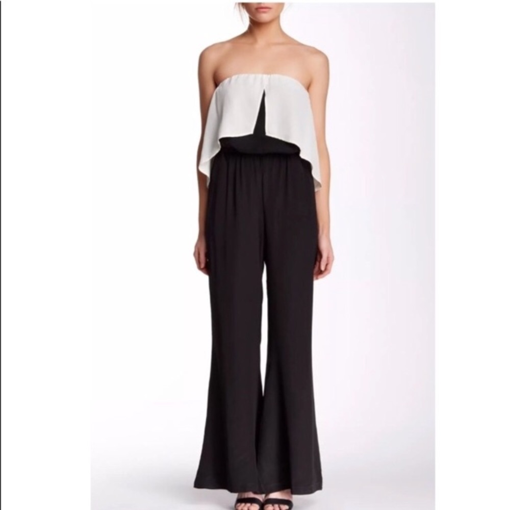 Amour Vert Silk Strapless Jumpsuit